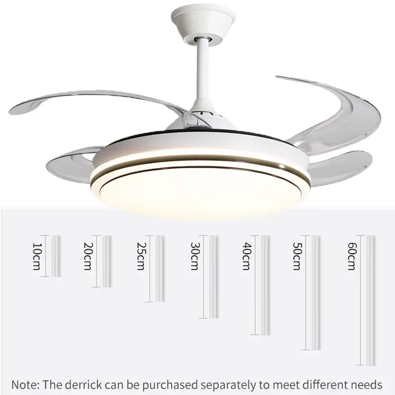 Modern Black-White Ceiling Fan Light with APP Control YW-MEL992A-product