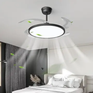 Mysterious Black Color Four Blades Super Thin LED Ceiling Fan Light  YW-MEL9000A-42