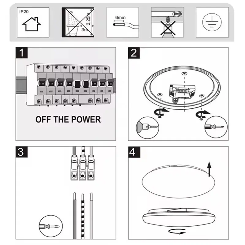 Ceiling light installation