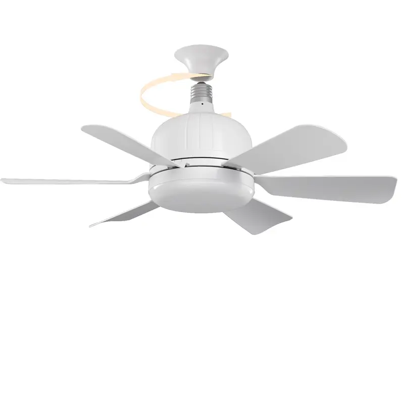 Save Cost E27 Socket LED Bulb Ceiling Fan with Light YW-ZYJ-6WBL-460